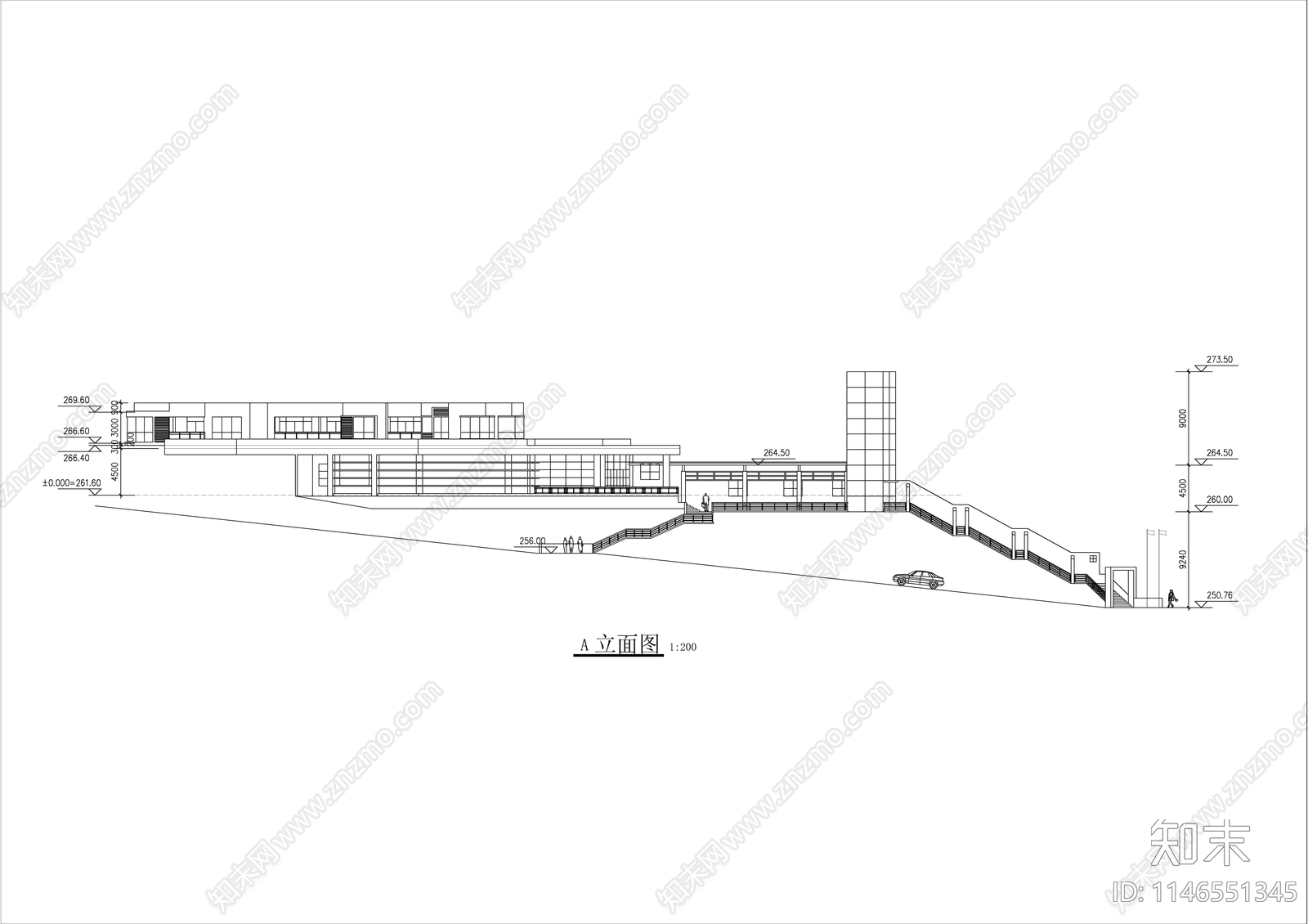 售楼部建筑cad施工图下载【ID:1146551345】