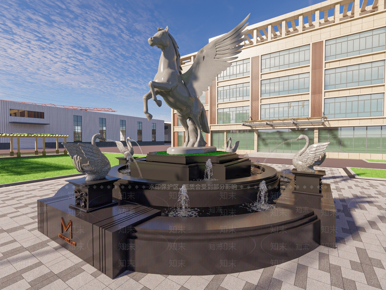 欧式水景雕塑SU模型下载【ID:1146552797】