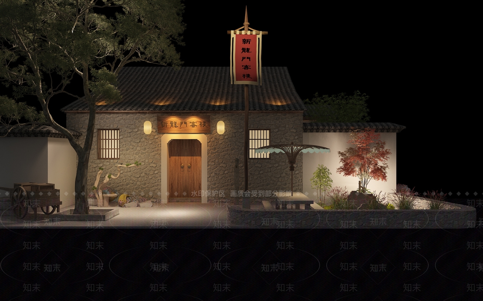现代古风服装礼品店铺3D模型下载【ID:1146556091】