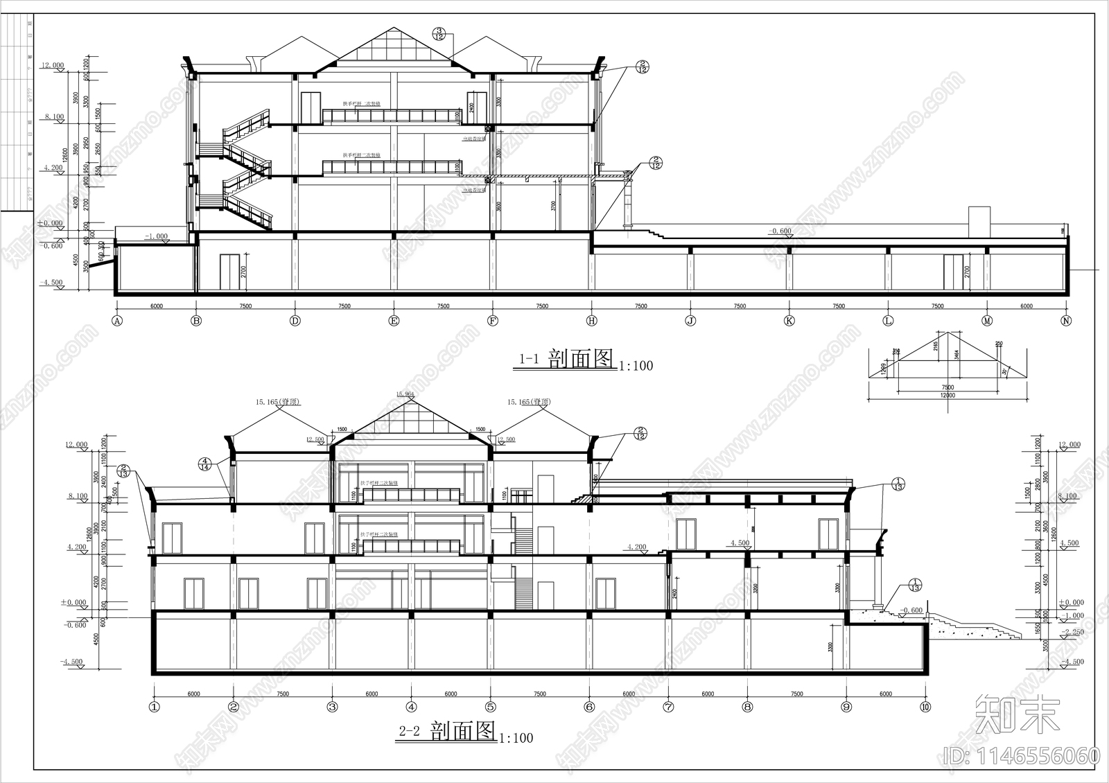 办公综合楼建筑cad施工图下载【ID:1146556060】