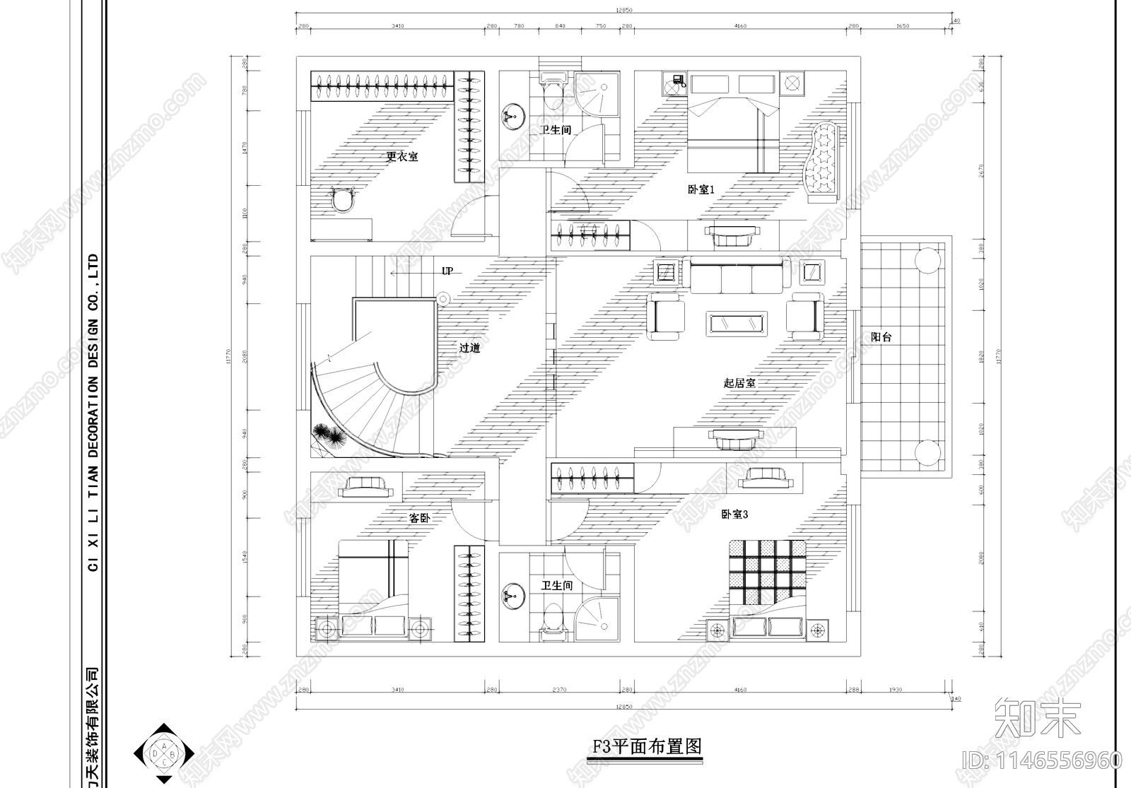 美式现代三层别墅室内家装cad施工图下载【ID:1146556960】