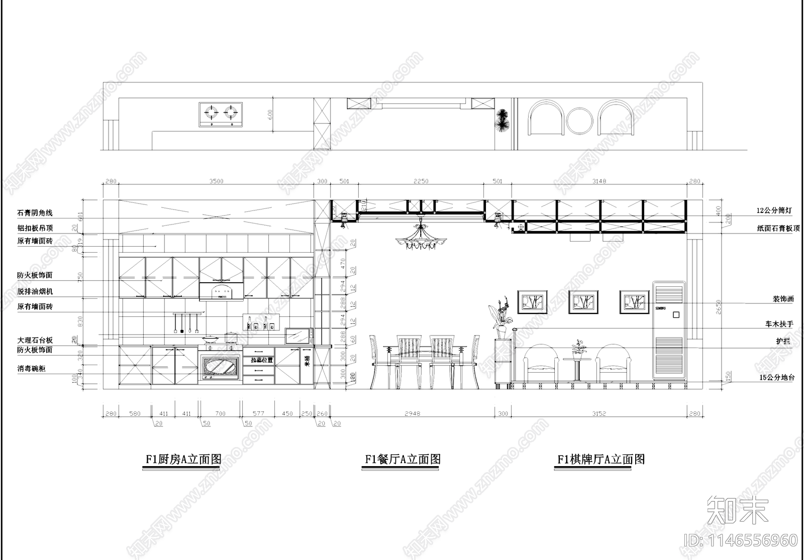 美式现代三层别墅室内家装cad施工图下载【ID:1146556960】