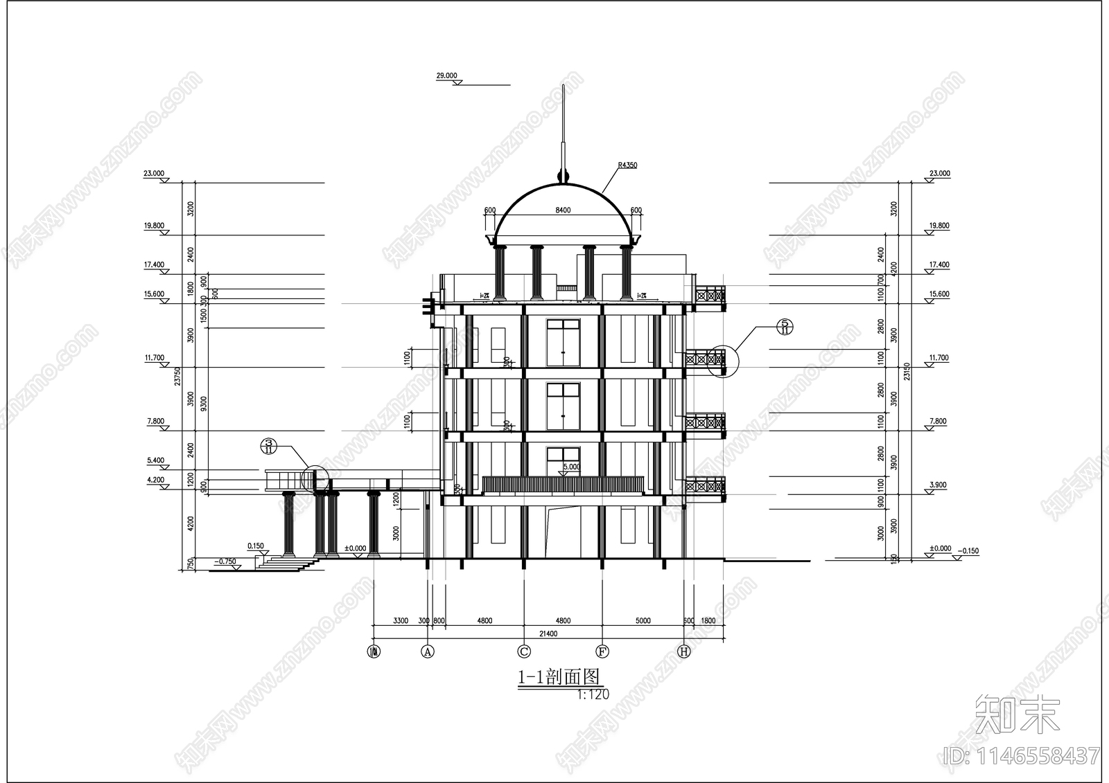 办公楼建筑cad施工图下载【ID:1146558437】