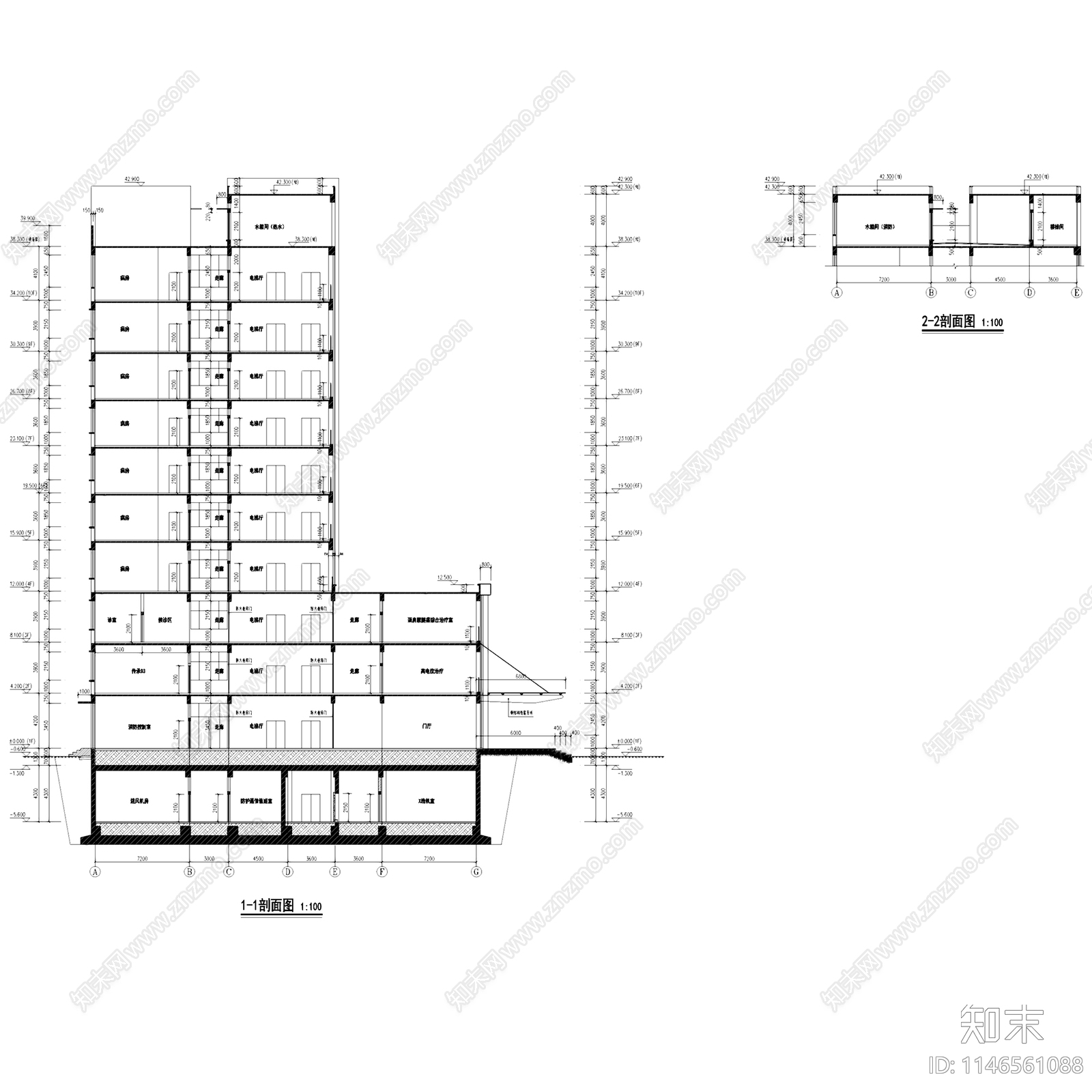 献县中医医院康复楼建筑详图施工图下载【ID:1146561088】