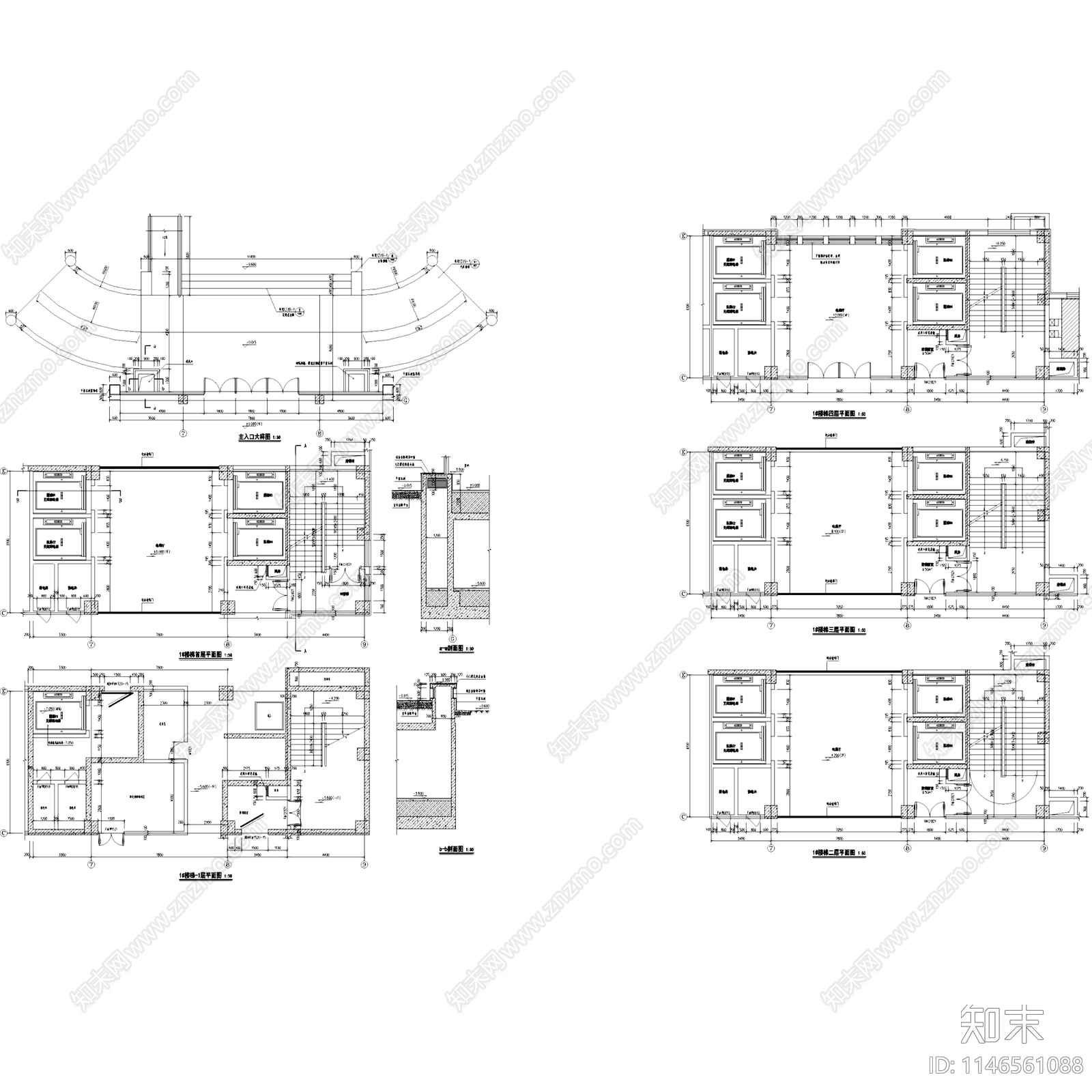 献县中医医院康复楼建筑详图施工图下载【ID:1146561088】