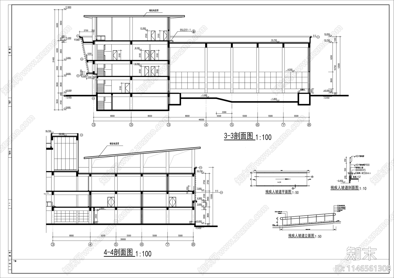某小区会所施工图cad施工图下载【ID:1146561308】