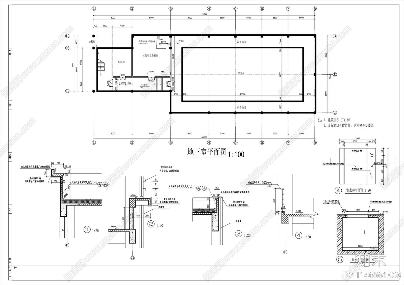 某小区会所施工图cad施工图下载【ID:1146561308】