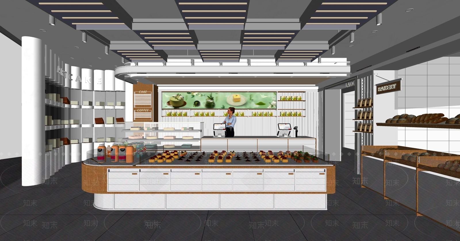 现代甜品面包店SU模型下载【ID:1146563997】