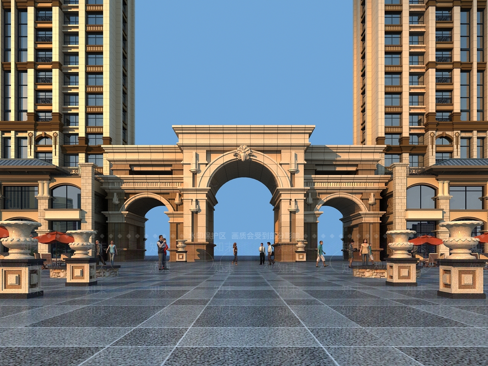 简欧入口大门3D模型下载【ID:1146570690】