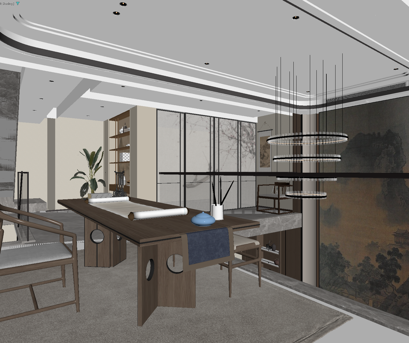 新中式茶馆3D模型下载【ID:1215120598】