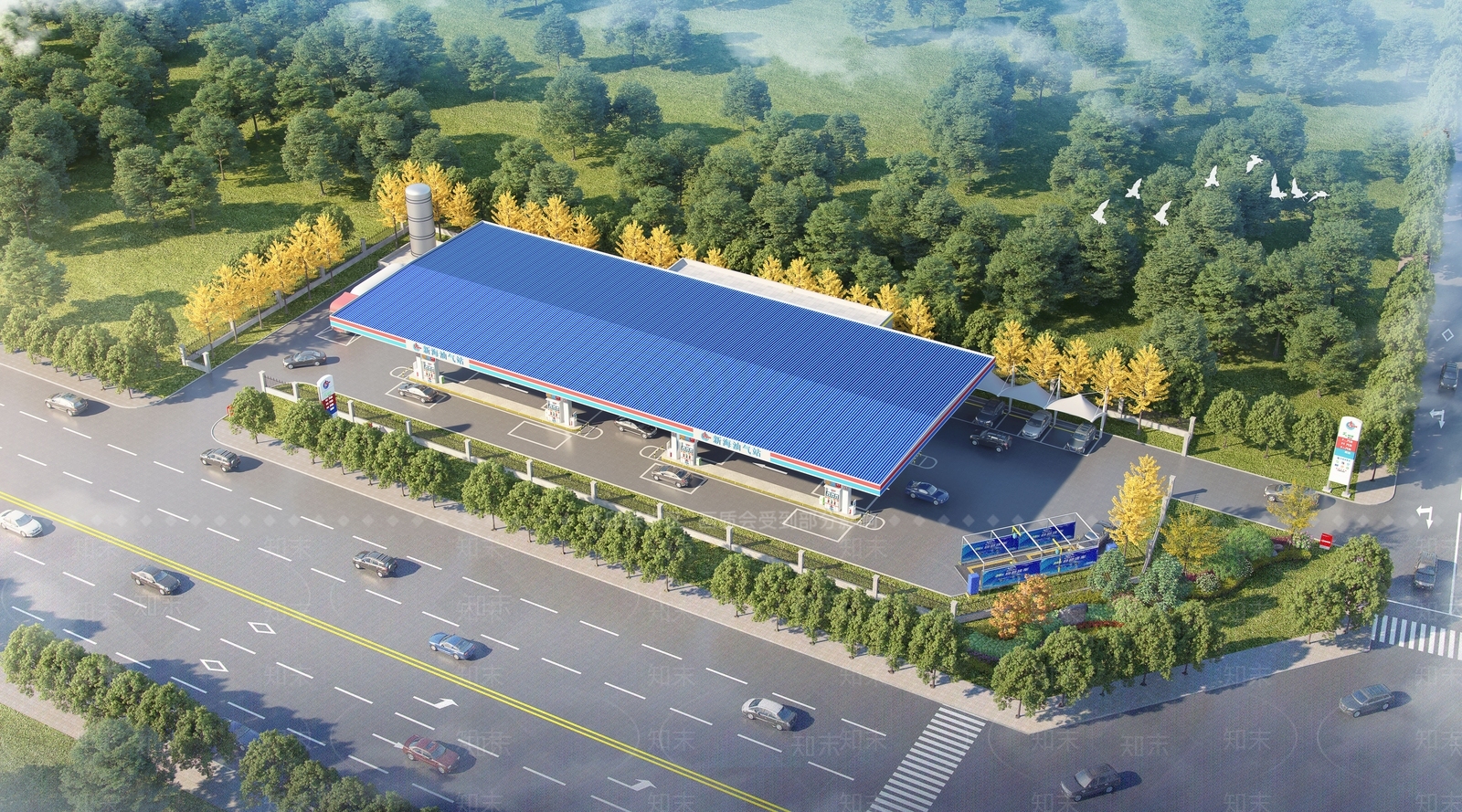 现代加油站3D模型下载【ID:1146584624】