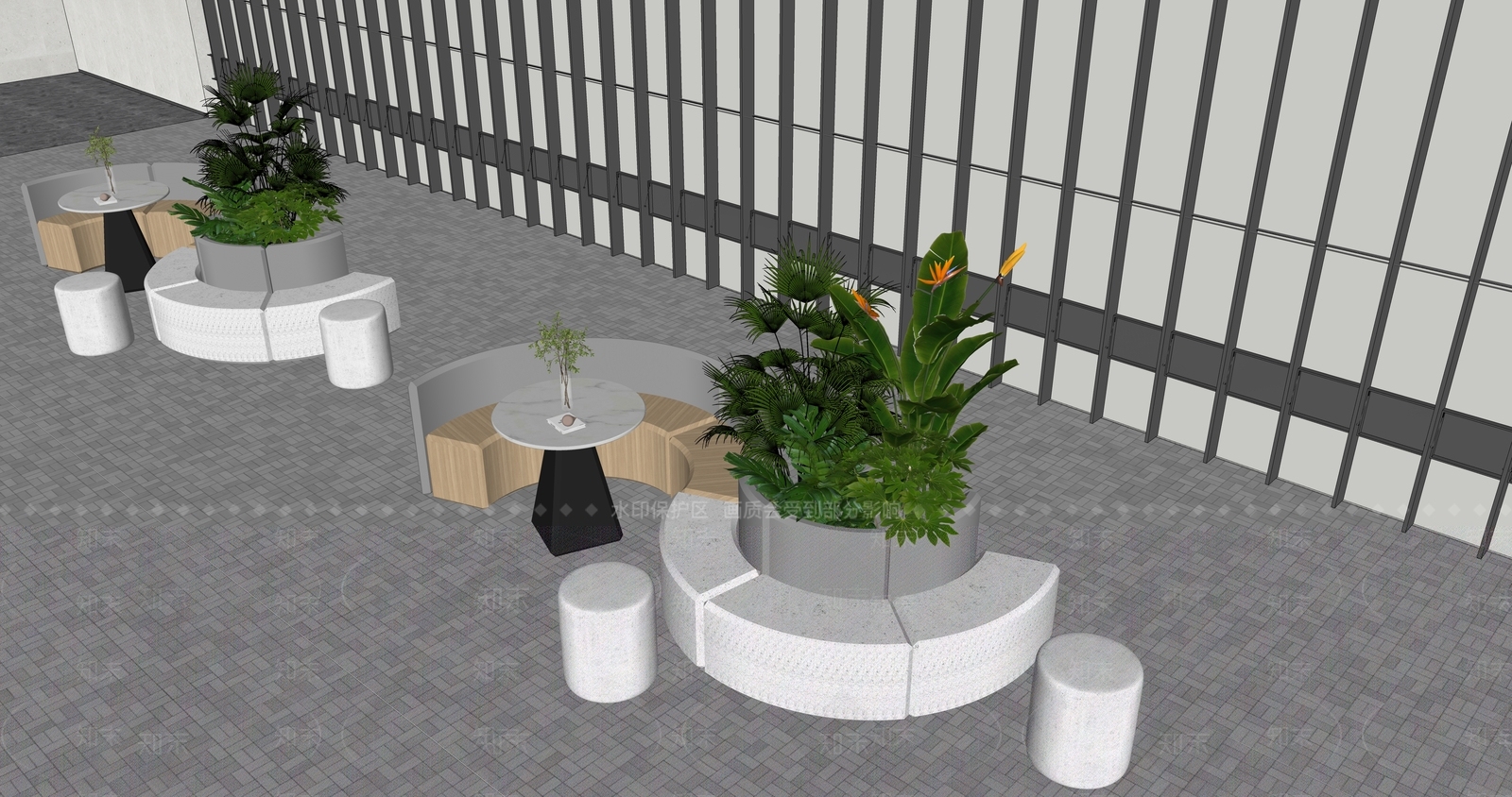 现代大堂休息区SU模型下载【ID:1146584049】