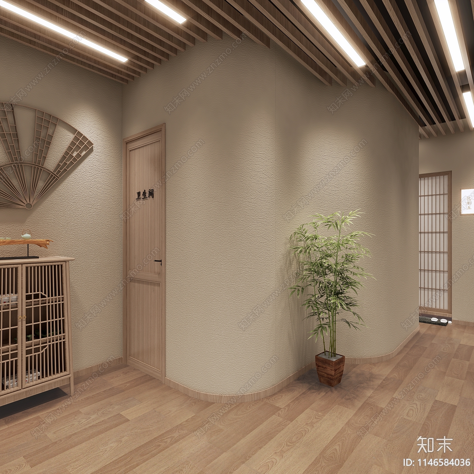 日式日韩餐厅3D模型下载【ID:1146584036】