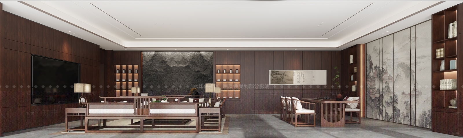 新中式茶馆3D模型下载【ID:1214072539】