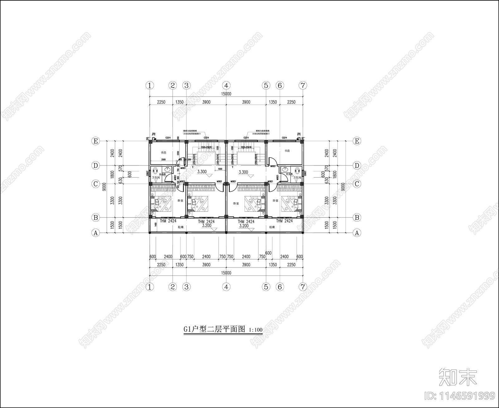 美丽乡村民用建筑全套cad施工图下载【ID:1146591999】