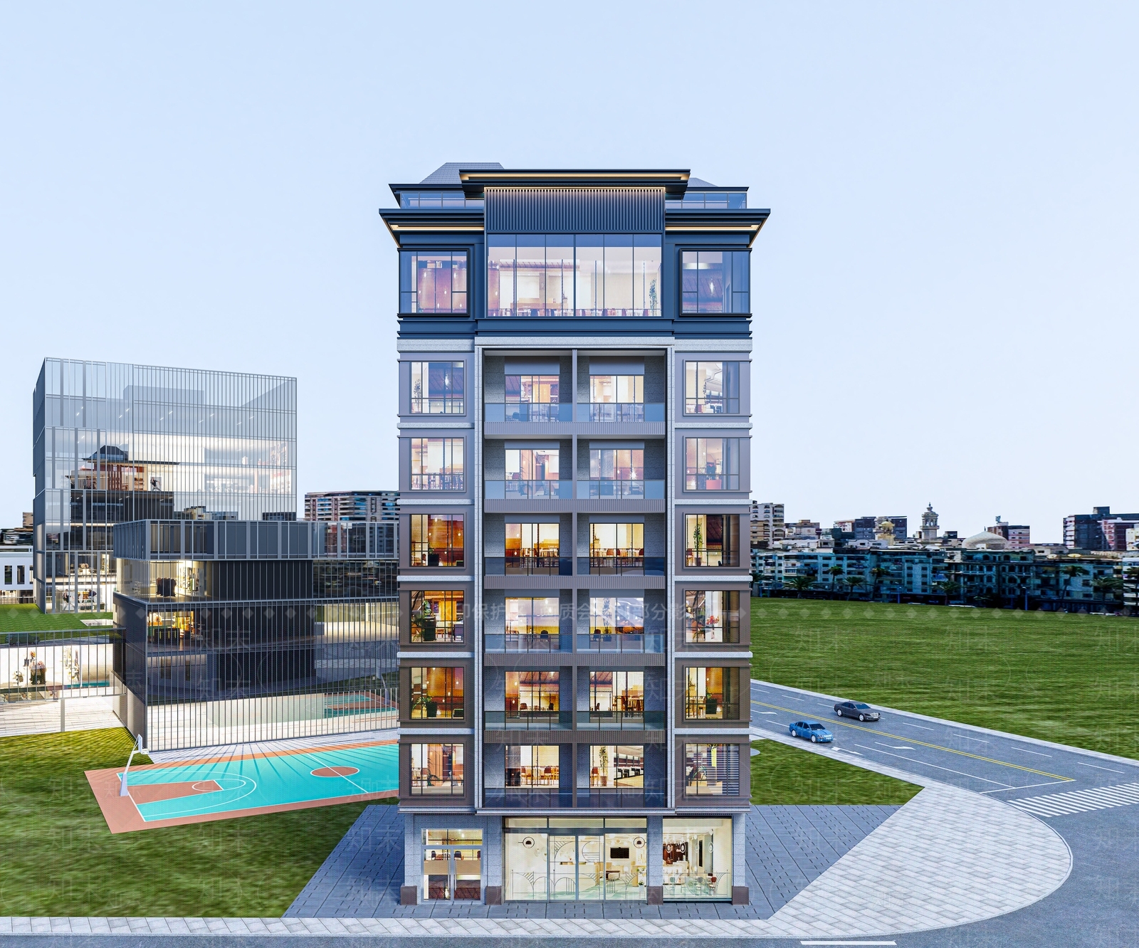 现代多层住宅3D模型下载【ID:1146592113】