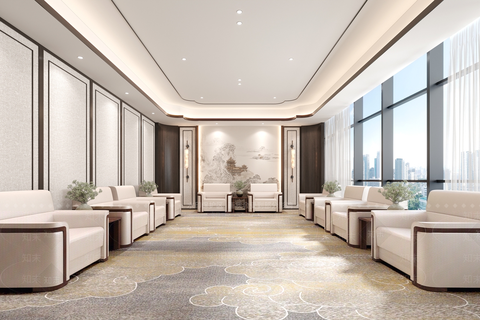 新中式会客厅3D模型下载【ID:1146593923】