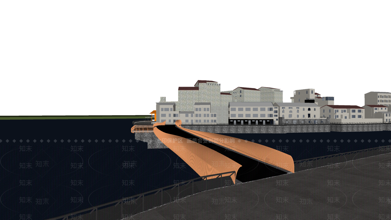 现代跨海大桥SU模型下载【ID:1146599745】