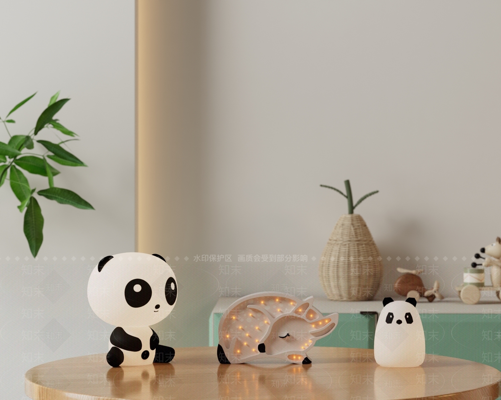 现代儿童小夜灯台灯3D模型下载【ID:1146604621】