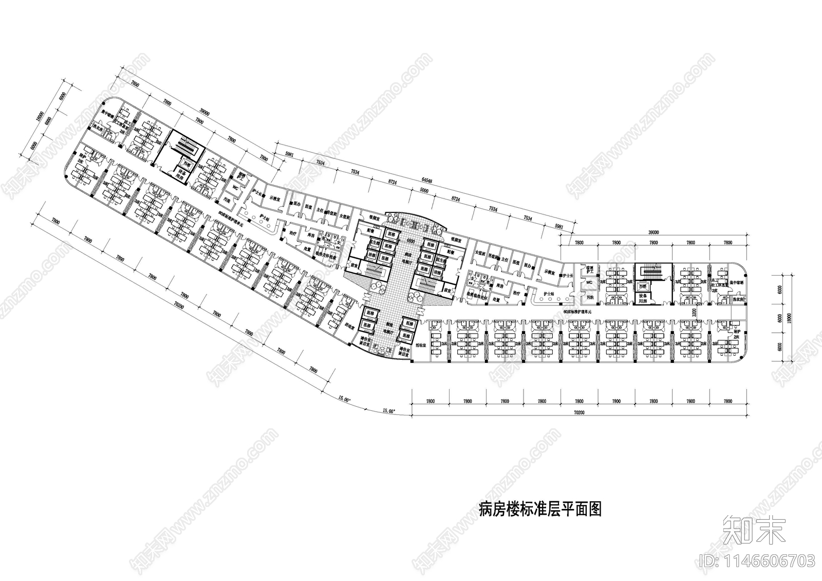 医院住院楼总平图施工图下载【ID:1146606703】