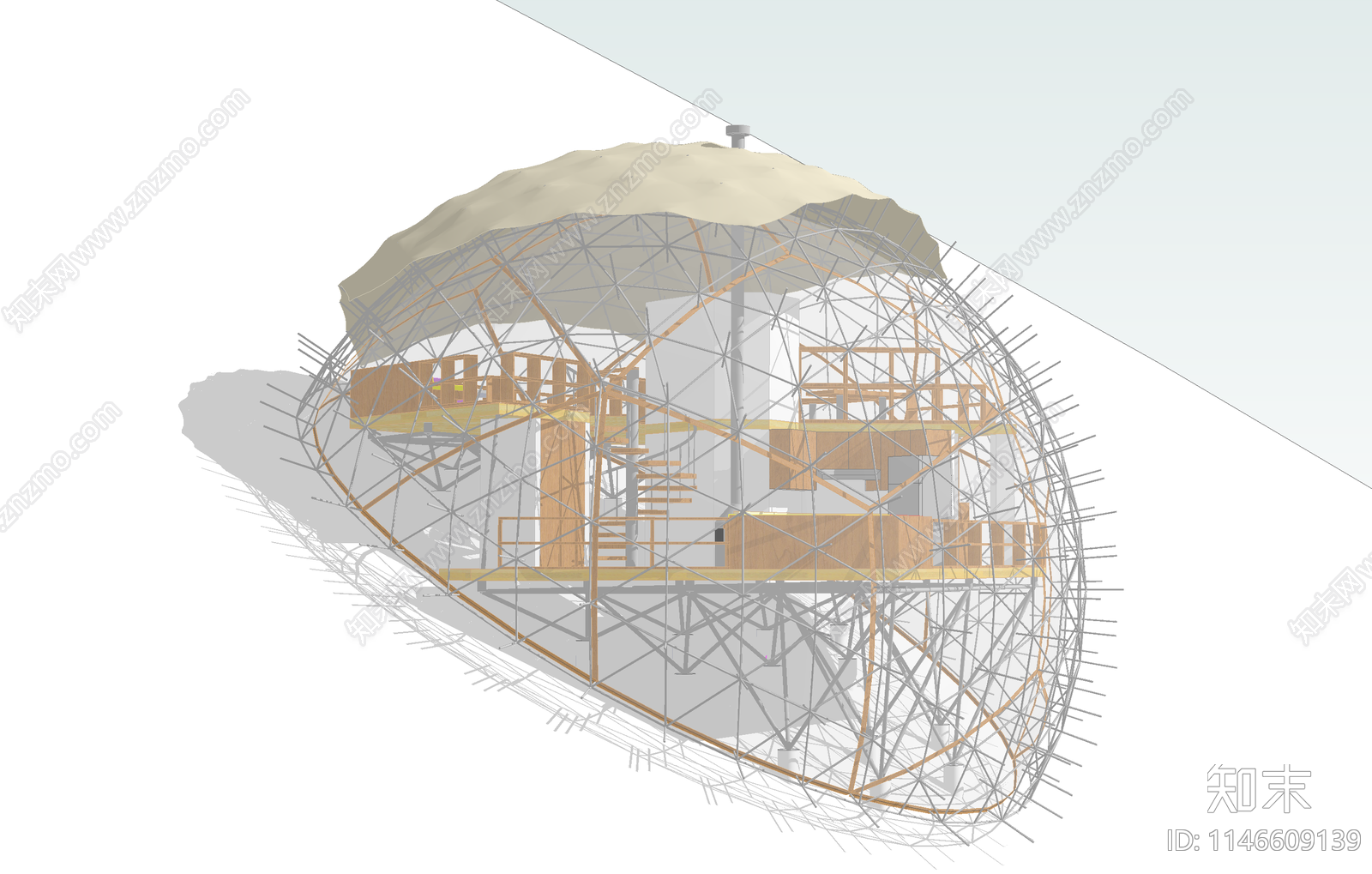 现代概念建筑SU模型下载【ID:1146609139】