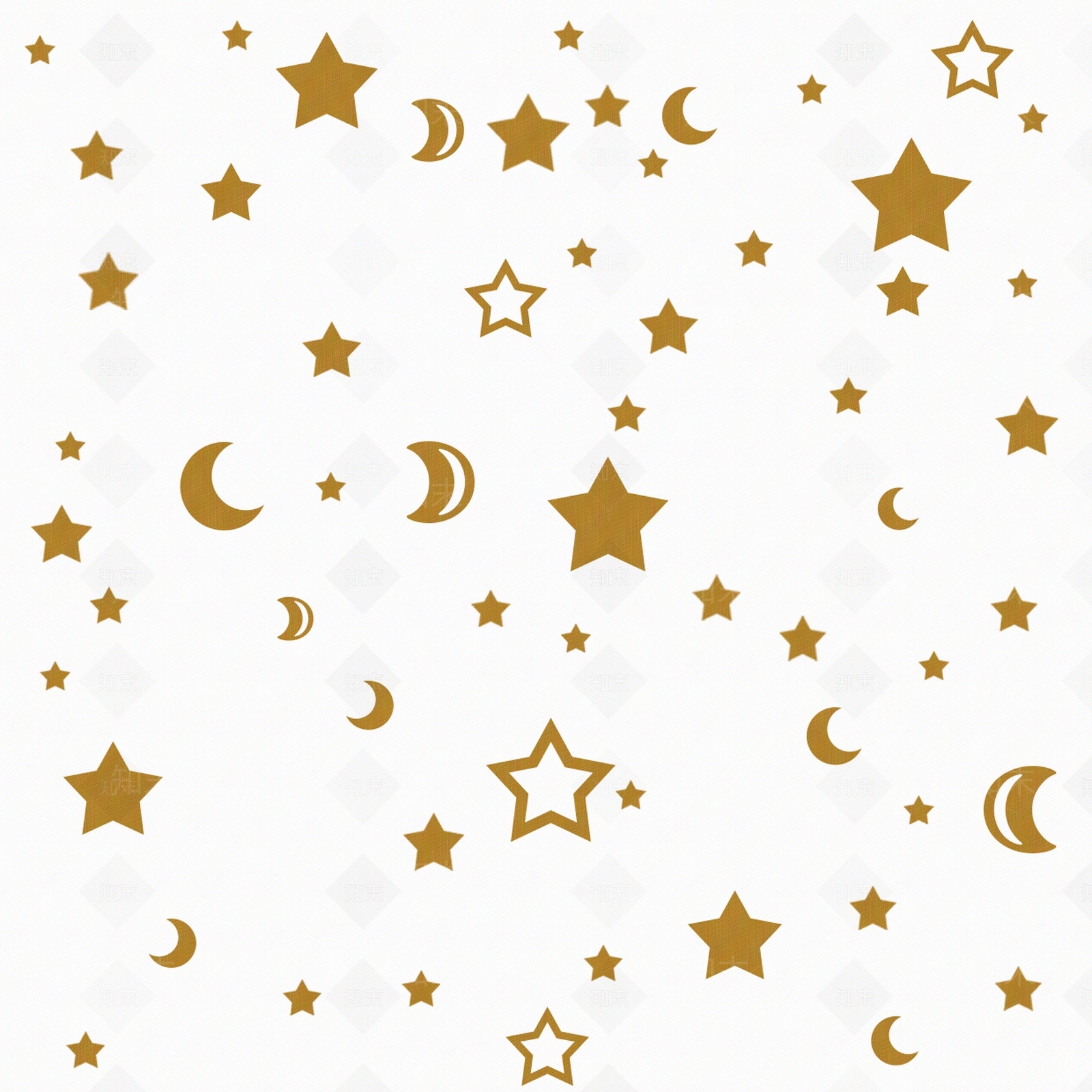 儿童房米黄色星星月亮壁纸墙布卡通壁纸贴图下载【ID:1146611385】