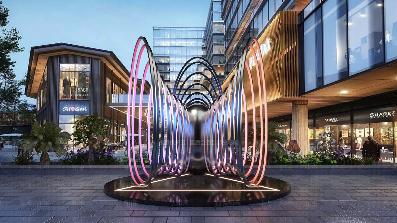 现代商业城市雕塑小品3D模型下载【ID:1146611790】