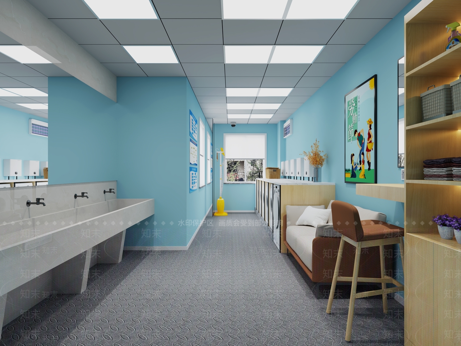 现代公共洗衣房3D模型下载【ID:1146611795】