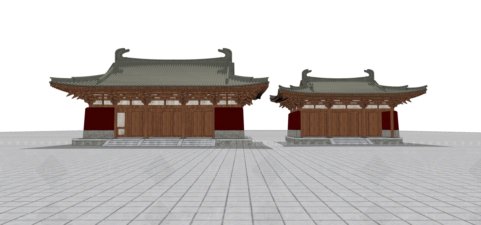 中式寺庙SU模型下载【ID:1146612432】