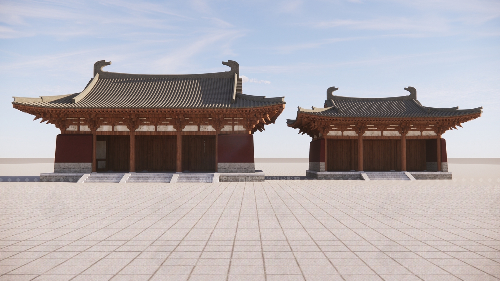 中式寺庙SU模型下载【ID:1146612432】