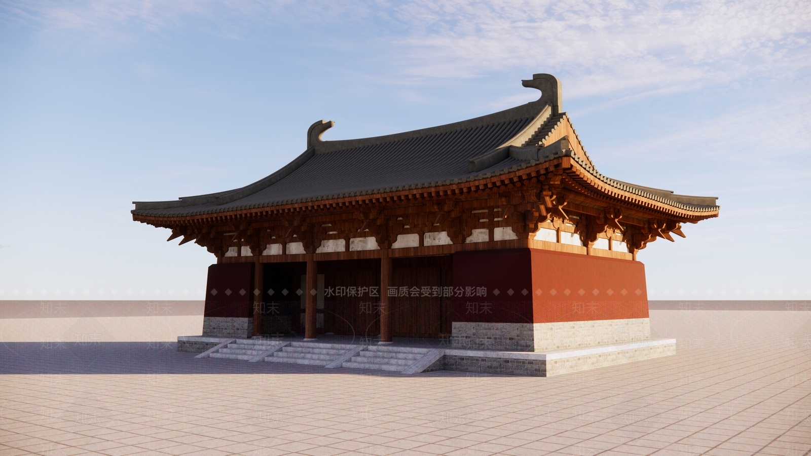 中式寺庙SU模型下载【ID:1146612432】