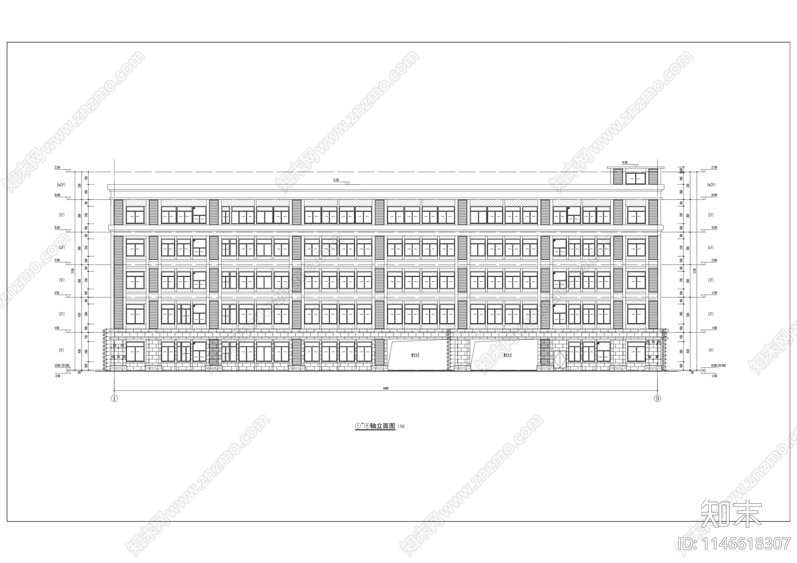 拾万实验学校建筑cad施工图下载【ID:1146618307】