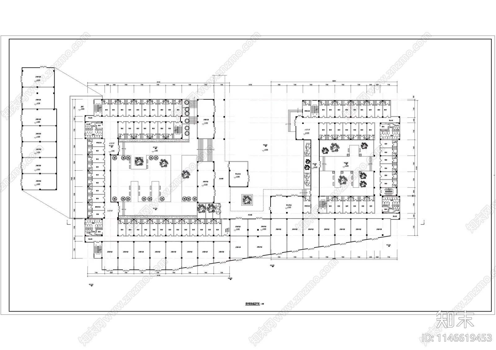 学生宿舍建筑cad施工图下载【ID:1146619453】