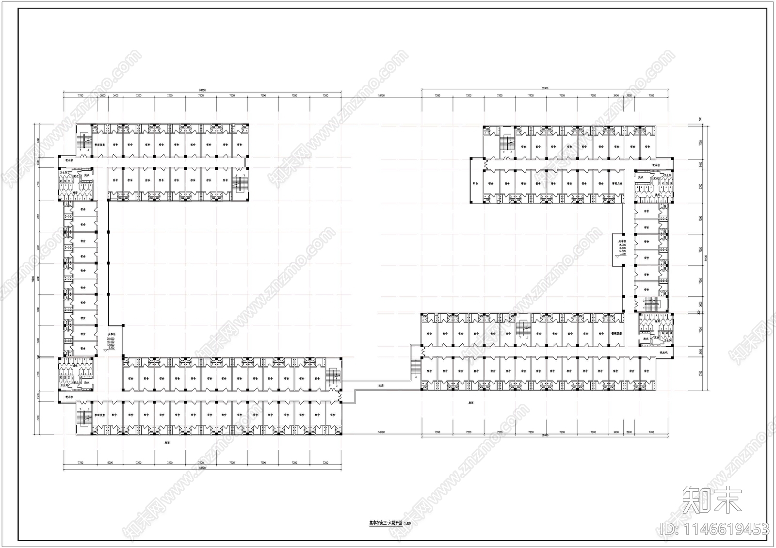 学生宿舍建筑cad施工图下载【ID:1146619453】