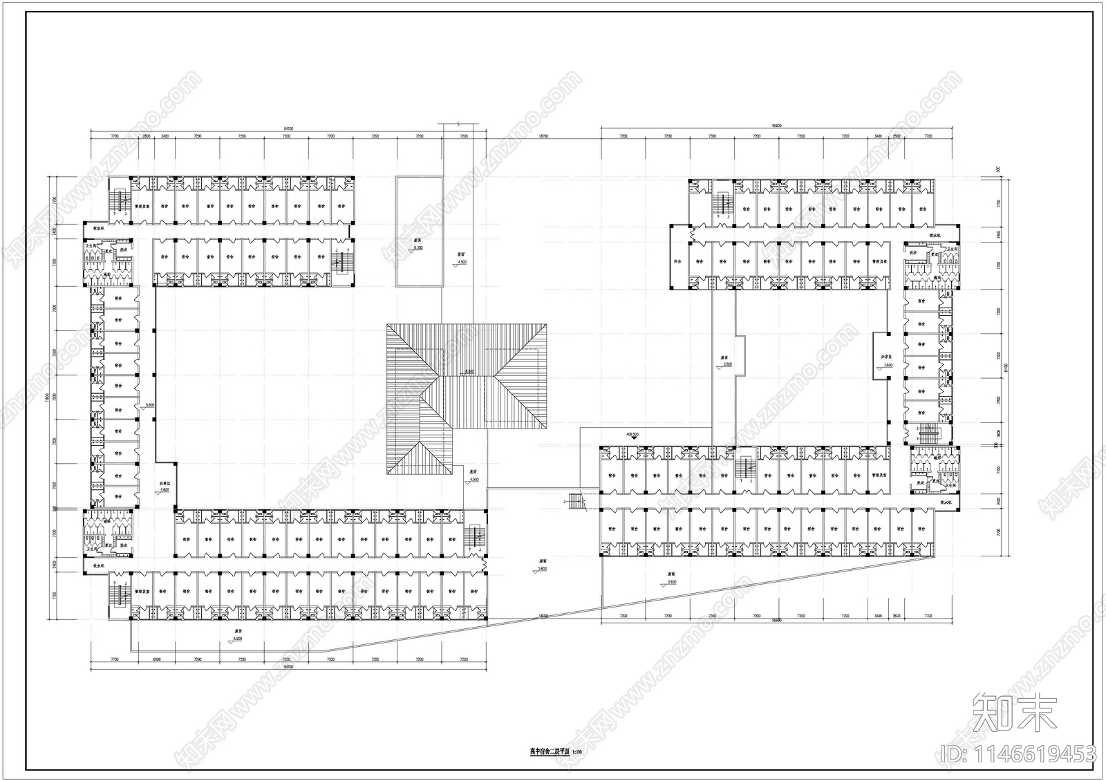 学生宿舍建筑cad施工图下载【ID:1146619453】