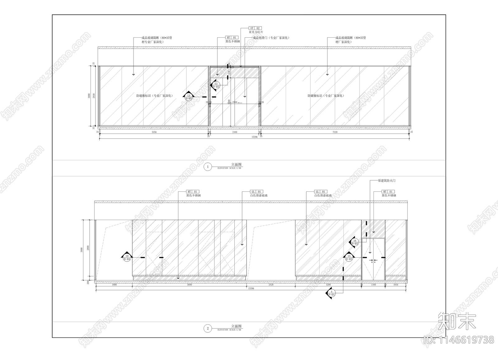 总部城4号楼装饰工程室内cad施工图下载【ID:1146619738】