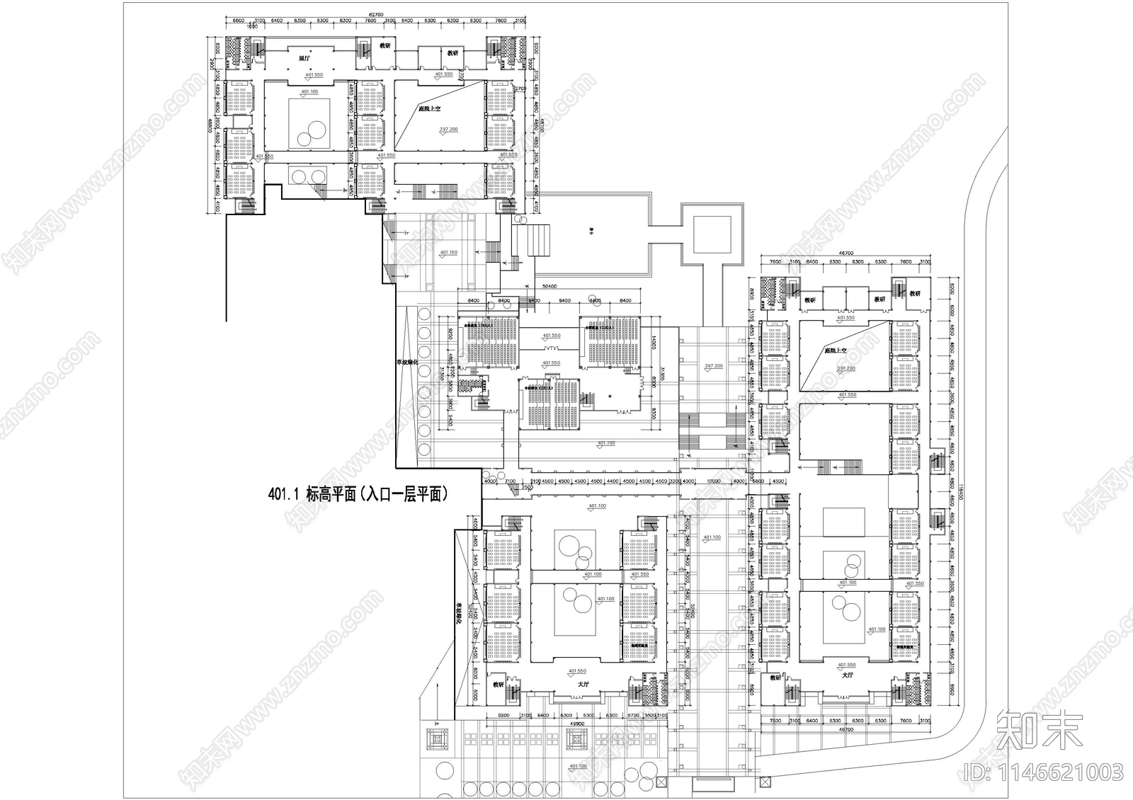 学校教学楼总平图施工图下载【ID:1146621003】
