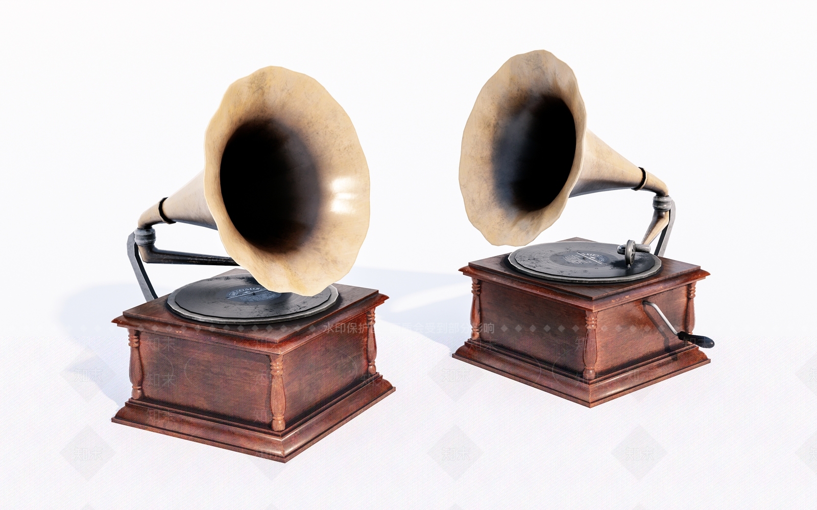 老旧留声机3D模型下载【ID:1146621772】