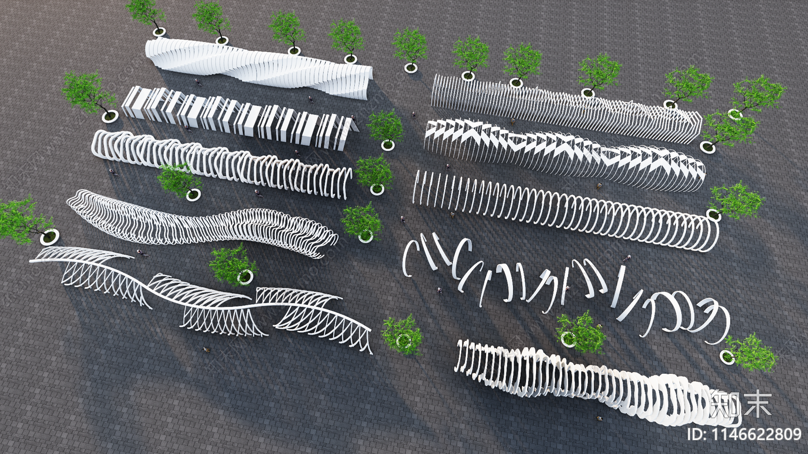 现代廊架3D模型下载【ID:1146622809】