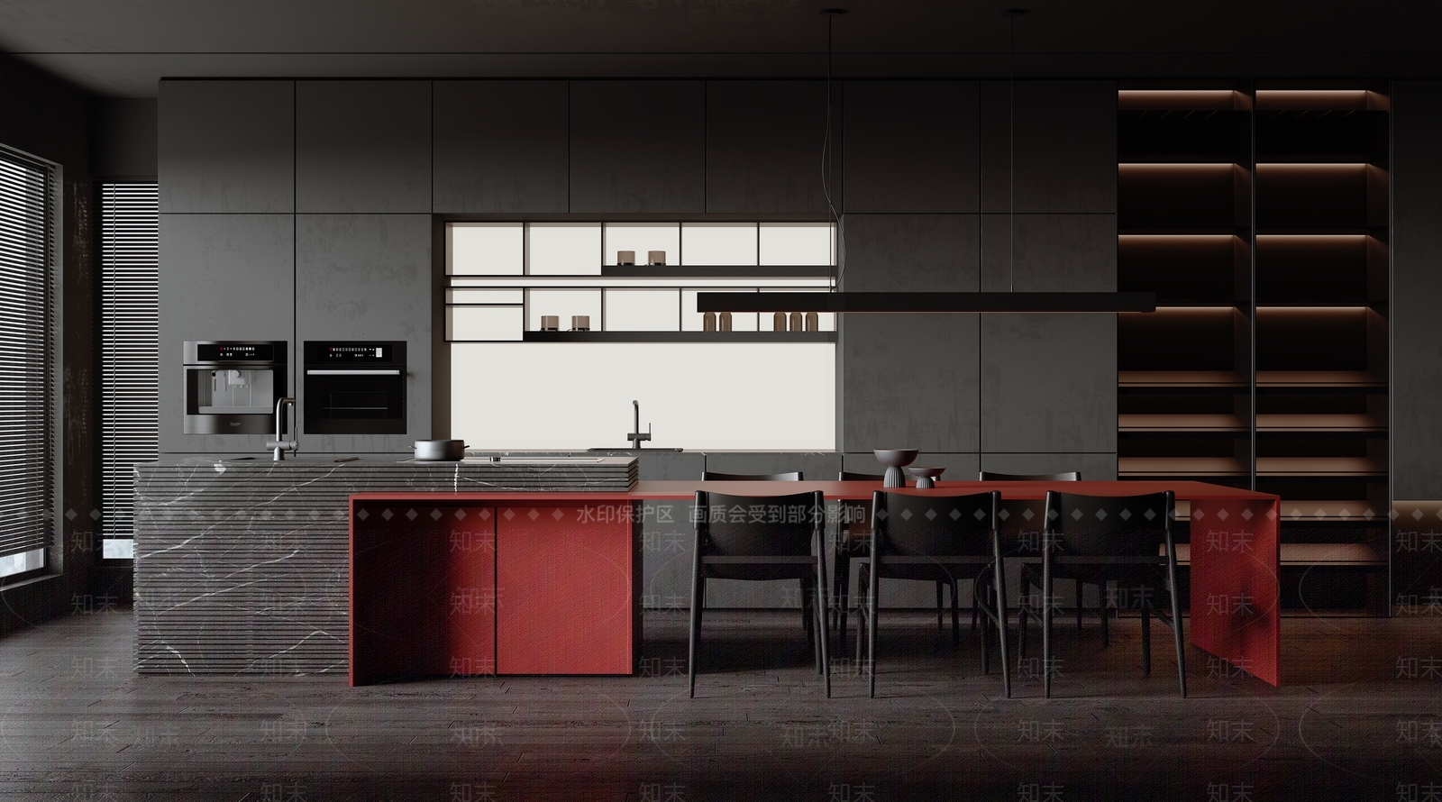 现代家居餐厅3D模型下载【ID:1146623067】