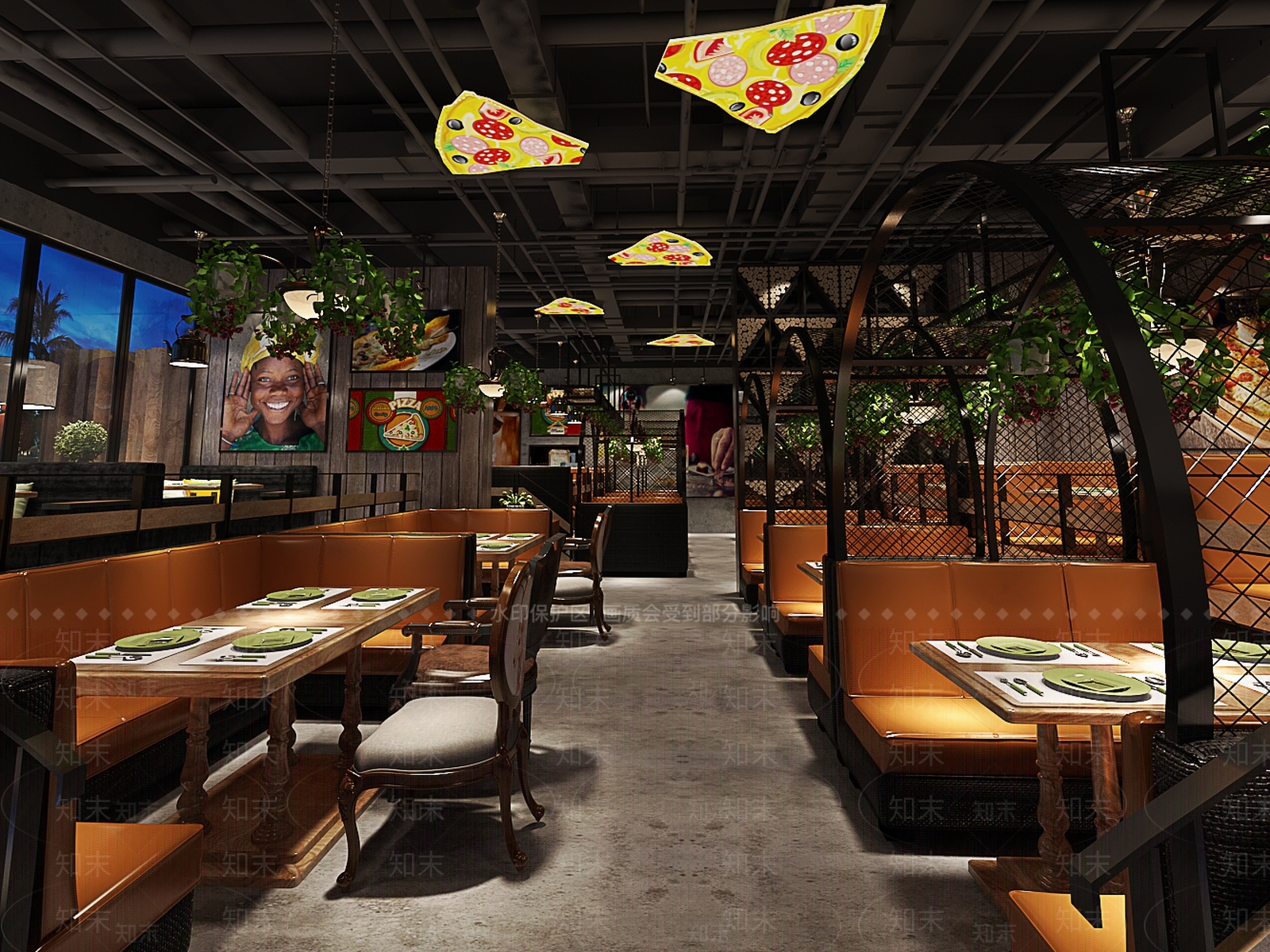 现代西餐厅3D模型下载【ID:1146623259】