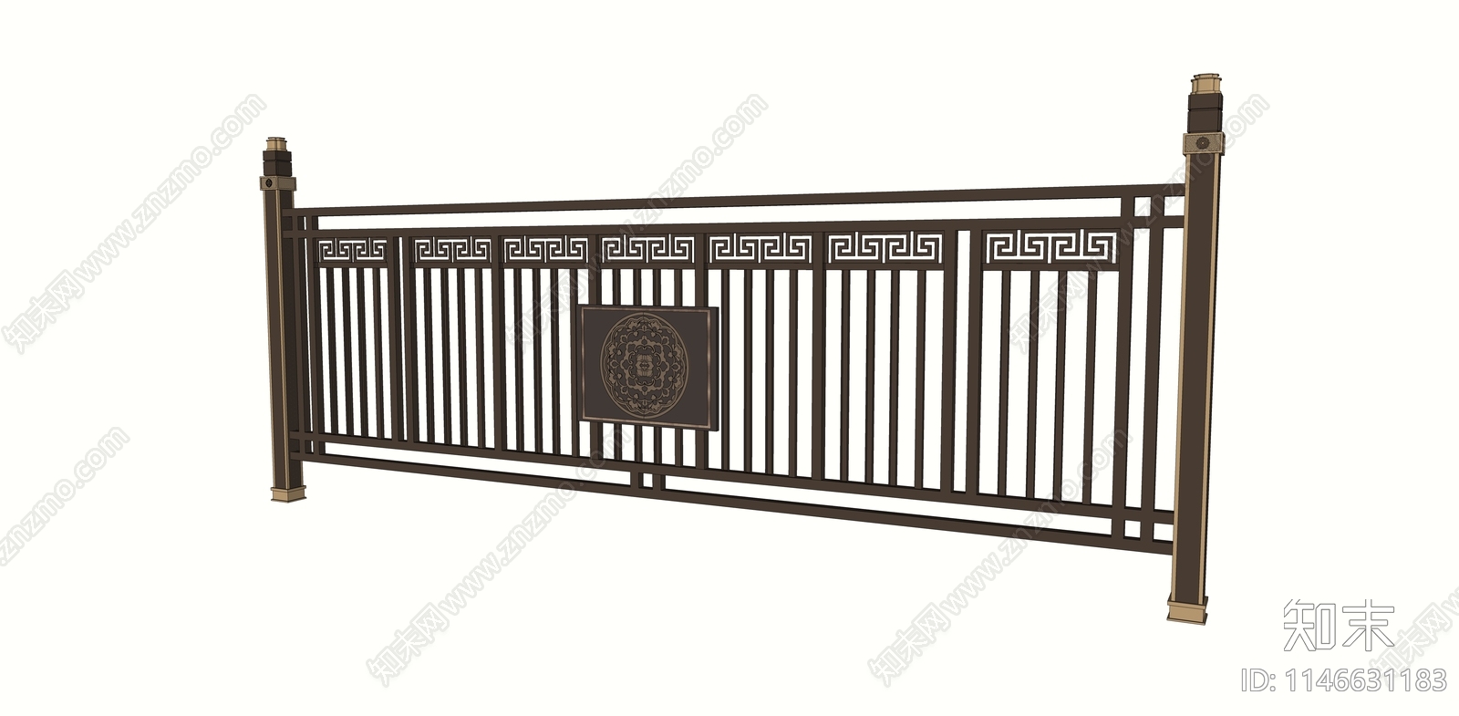 新中式镂空花纹栏杆SU模型下载【ID:1146631183】