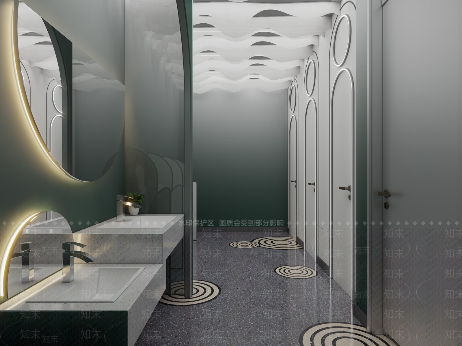 现代公共卫生间SU模型下载【ID:1146640817】