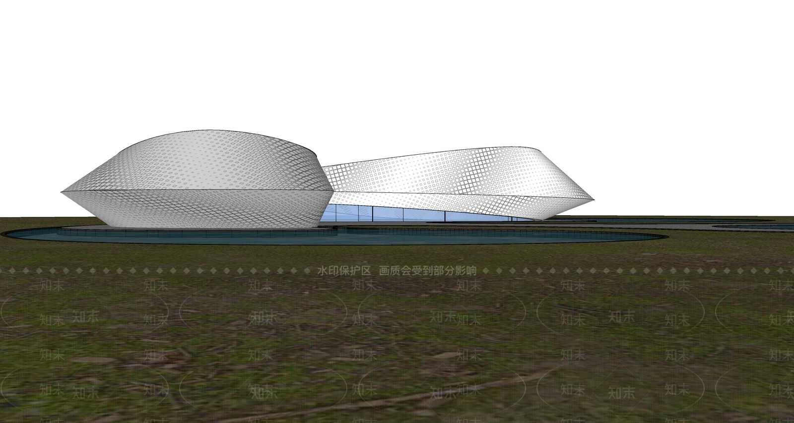 现代展览馆SU模型下载【ID:1146643205】