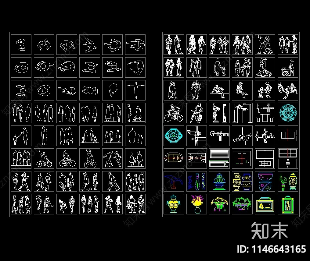 人物和汽车平立面图库施工图下载【ID:1146643165】