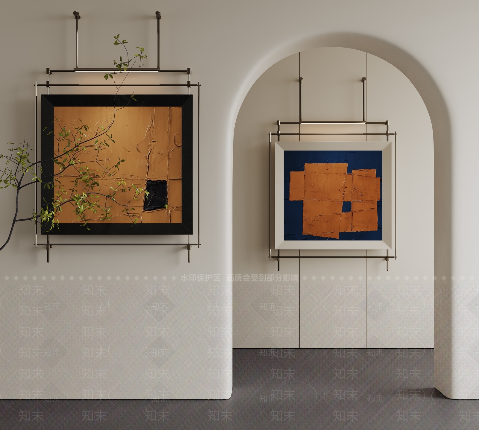 现代装饰挂画3D模型下载【ID:1146643371】