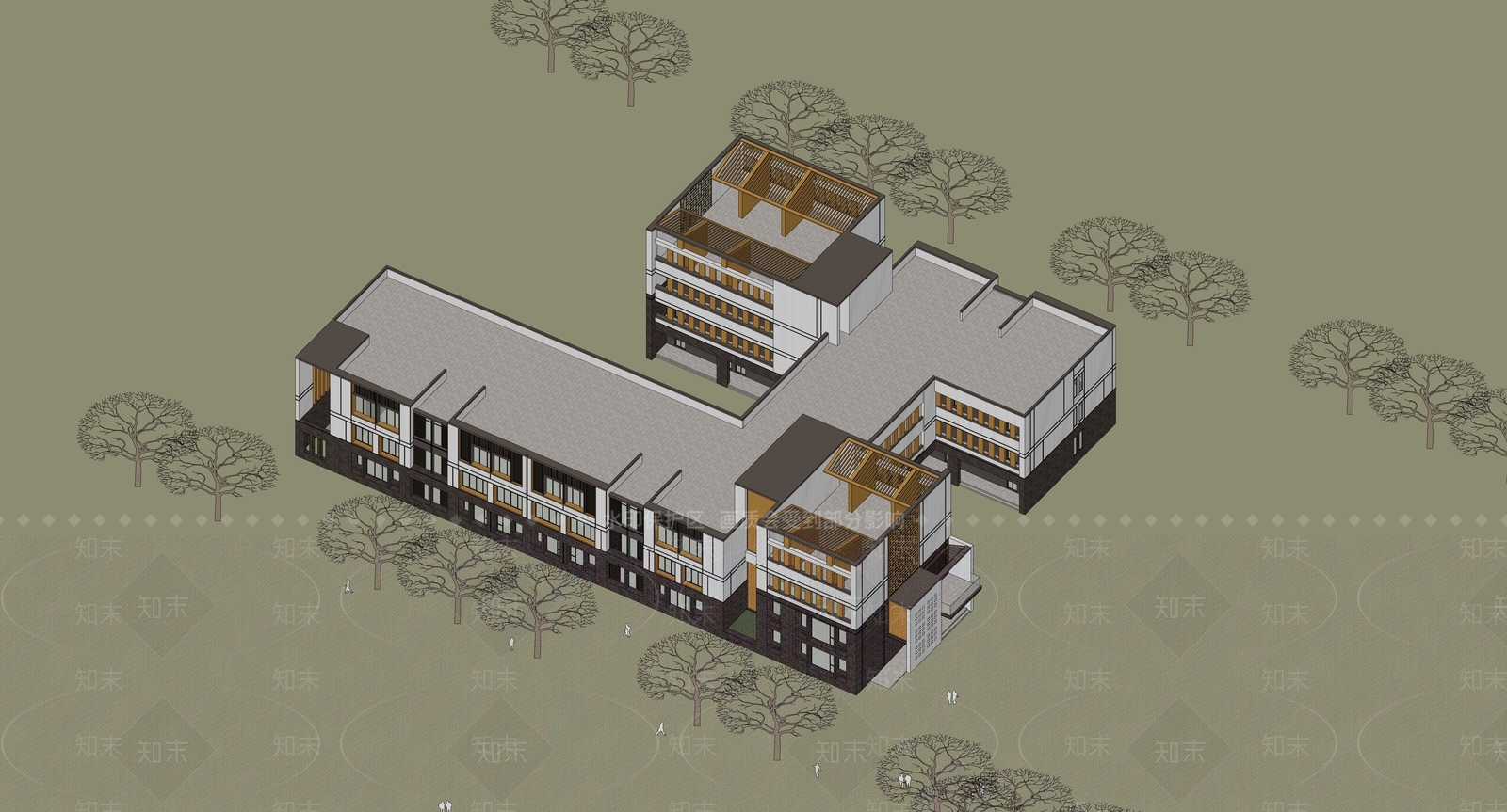 现代简洁古典幼儿园SU模型下载【ID:1146644967】