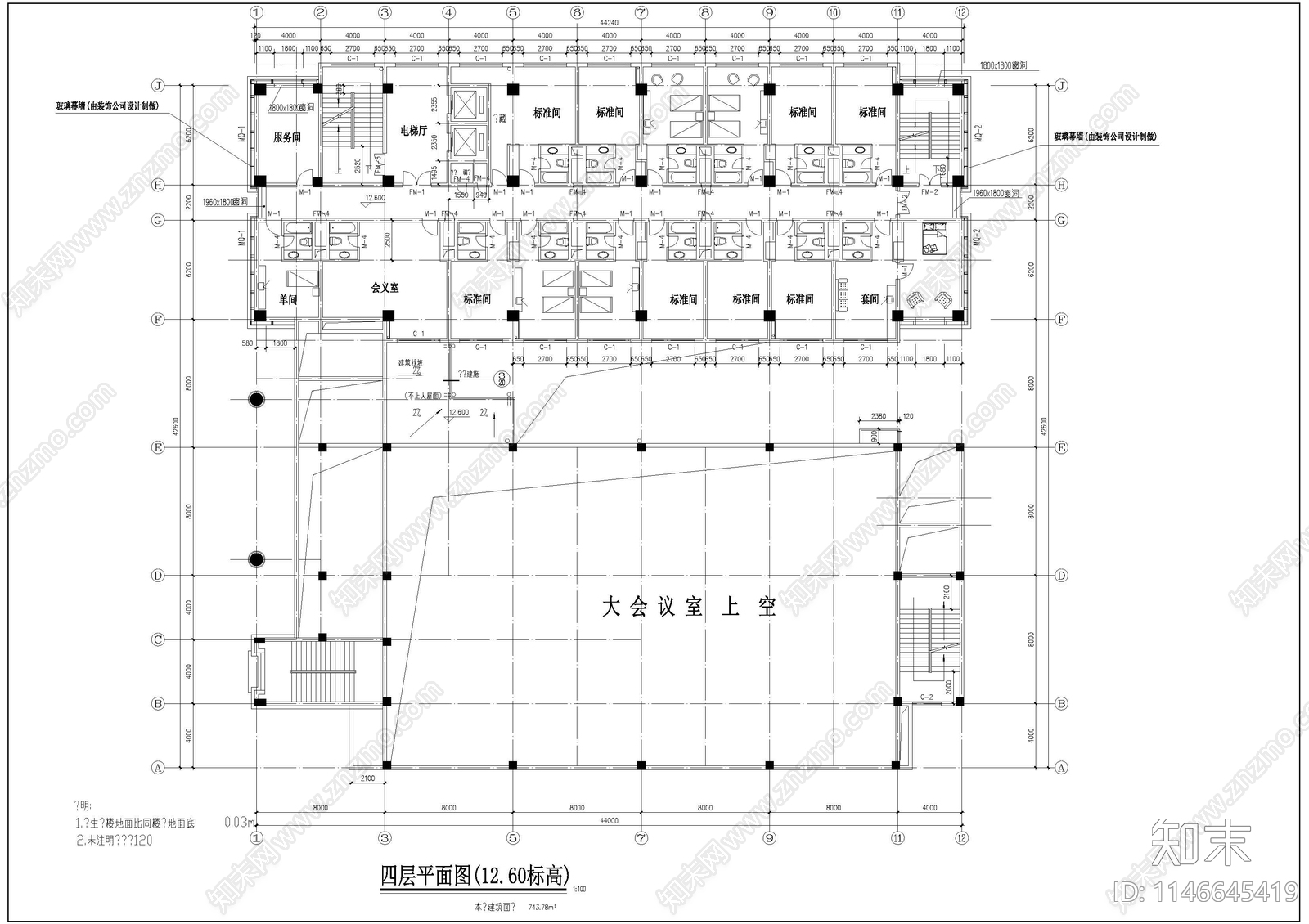 党校学员公寓食堂会议大厅综合体建筑cad施工图下载【ID:1146645419】