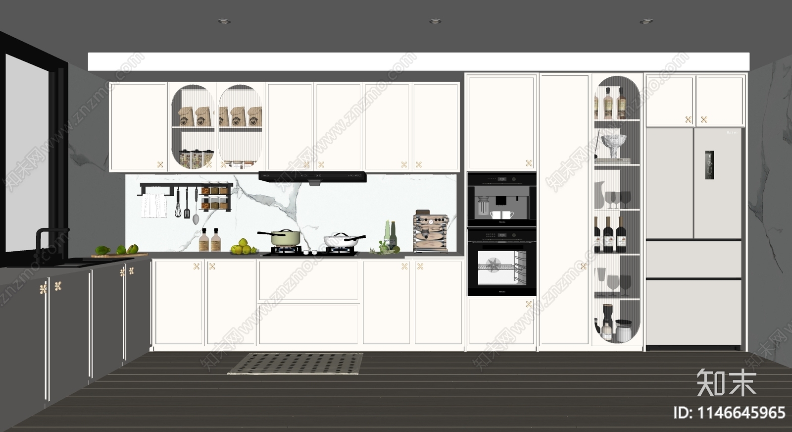 现代厨房SU模型下载【ID:1146645965】
