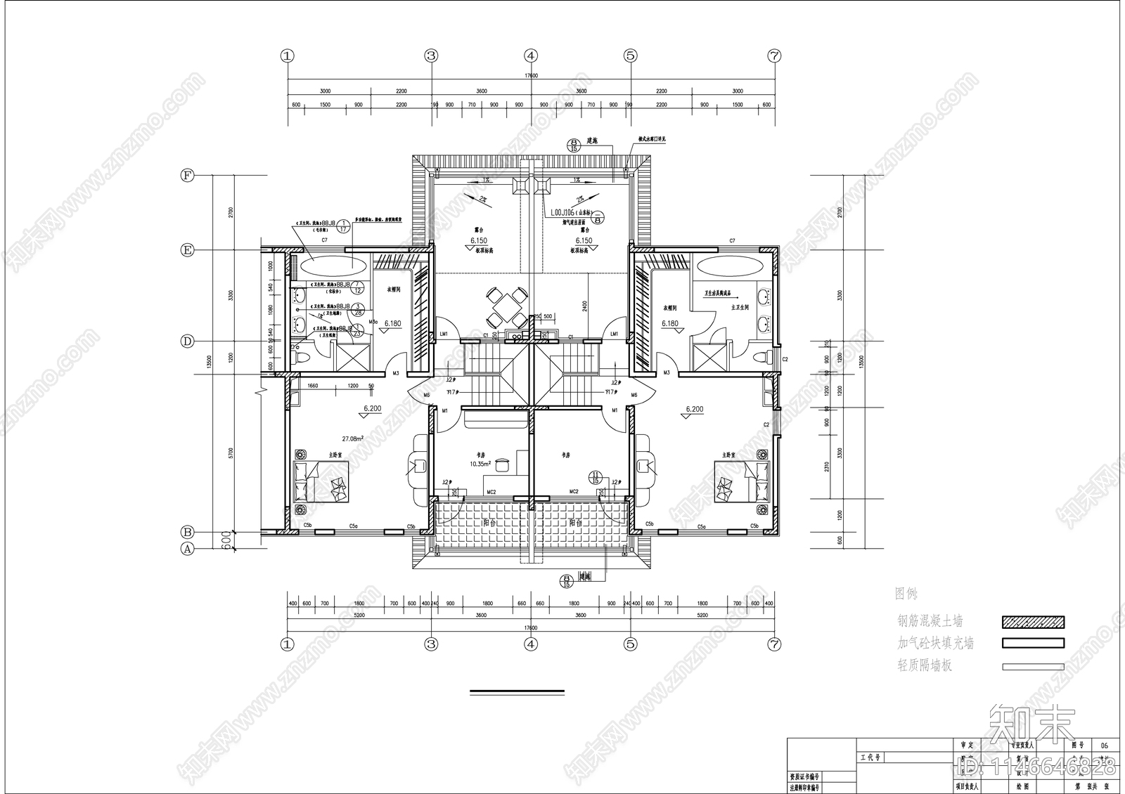 某中式高档仿古别墅建筑cad施工图下载【ID:1146646828】